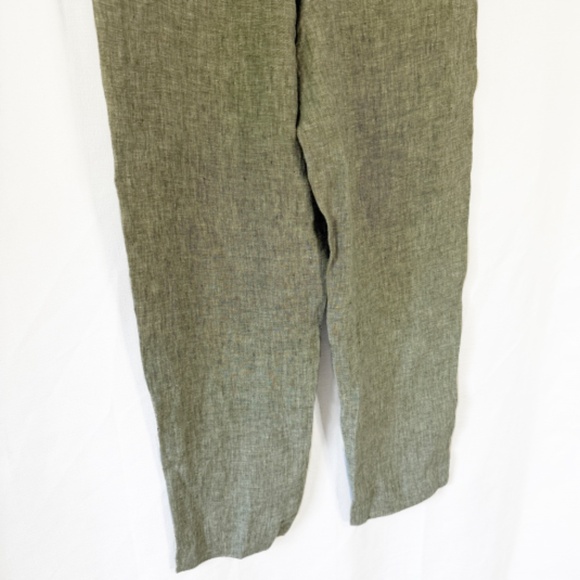 Athleta Voyager Cropped Linen Pants in Aspen Olive Size 6 - Picture 5 of 9